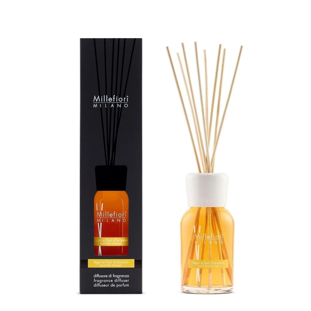 Patyczki zapachowe LEGNI E FIORI D'ARANCIO 250 ml Millefiori Milano
